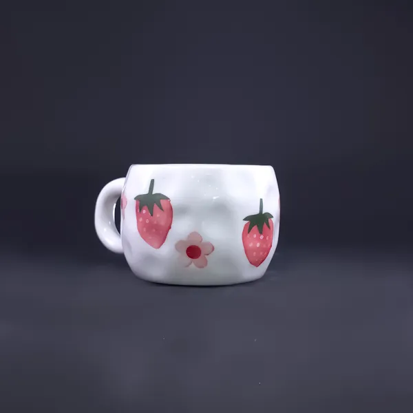"Strawberry Meadow" Artisan Snack Mug hover