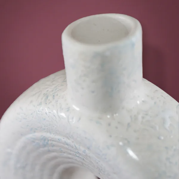"Glacie" Frosted Donut Ceramic Vase hover