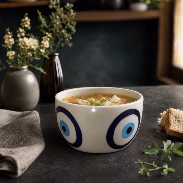 "Nazar" Hand-Painted Deep Ceramic Bowl (350ml)