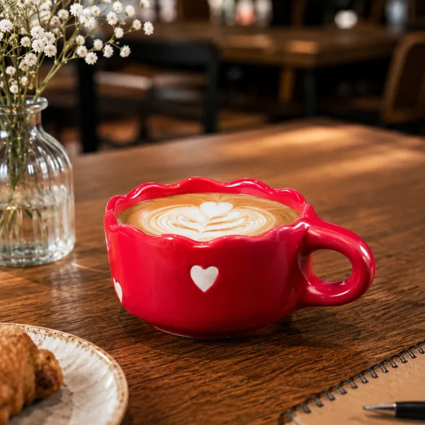 "Dil-Se" Scalloped Blush Latte Cup