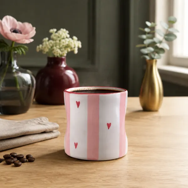 "Crimson Stripe" Artisan Keepsake Mug hover