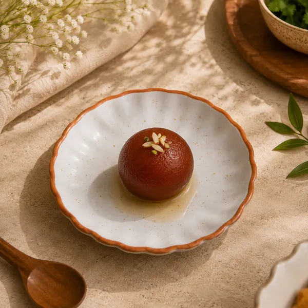 "Ivory Speckle" Artisanal Chatni Plate
