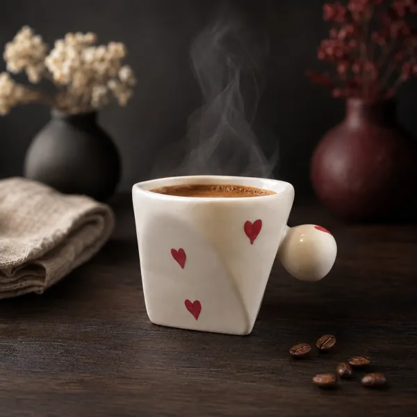 "Dil-Se" Scattered Hearts Ivory Cup hover