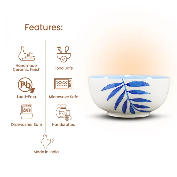 Nila Palm Hand-Painted Ceramic Katori Bowl hover