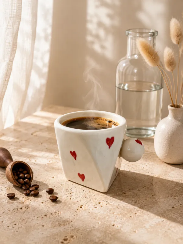 "Dil-Se" Scattered Hearts Ivory Cup