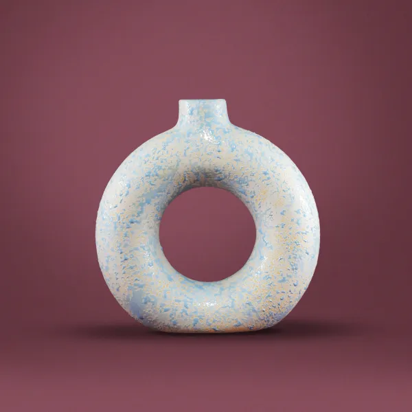 "Aegean" Coastal Donut Ceramic Vase hover