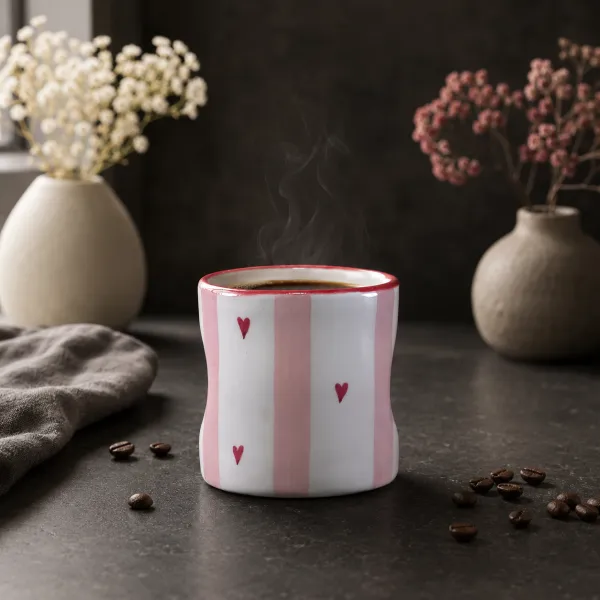 "Crimson Stripe" Artisan Keepsake Mug