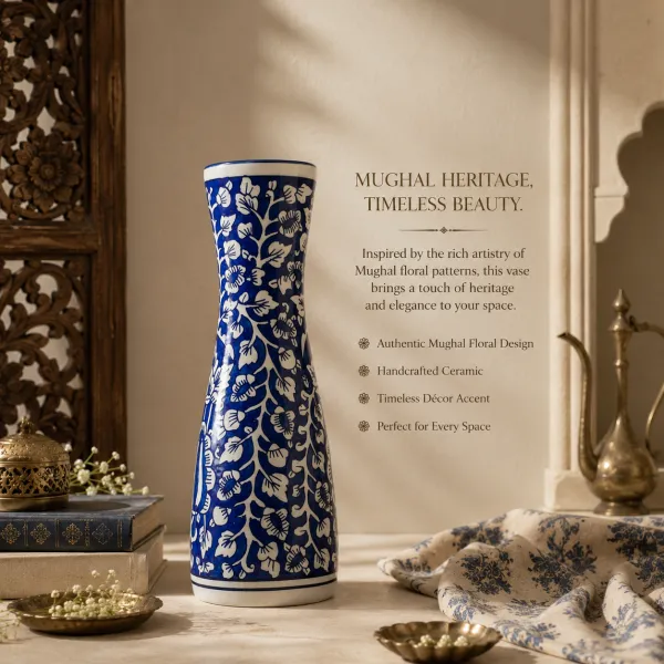 "Maya" Tall Hourglass Ceramic Vase hover