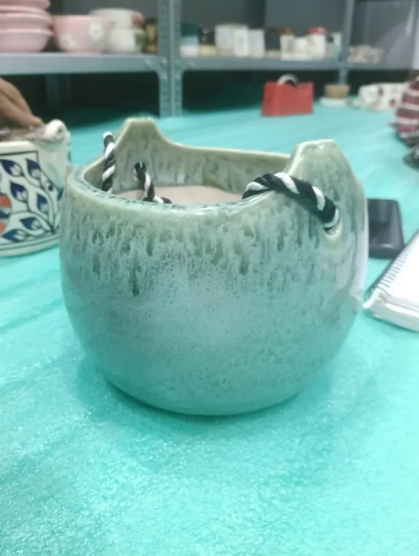 "Sage Cascade" Artisan Hanging Planter
