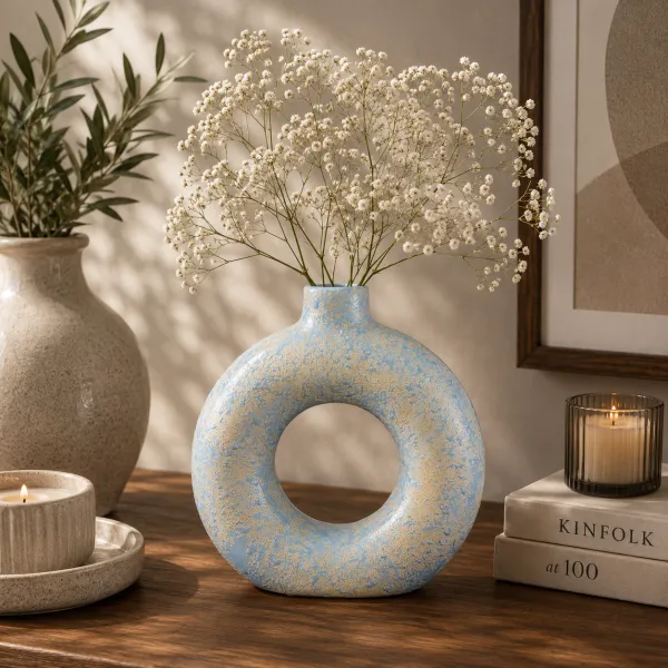 "Aegean" Coastal Donut Ceramic Vase